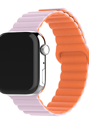 Two-color Silicone Magnetic Back Ring Buckle Band Applicable with Apple watch