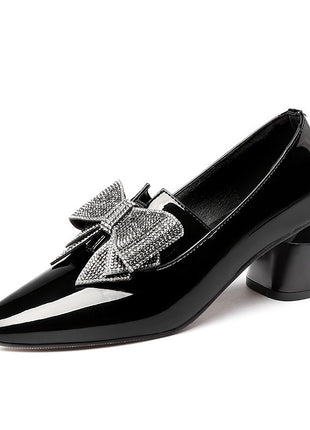 Rhinestone Bow High Heels