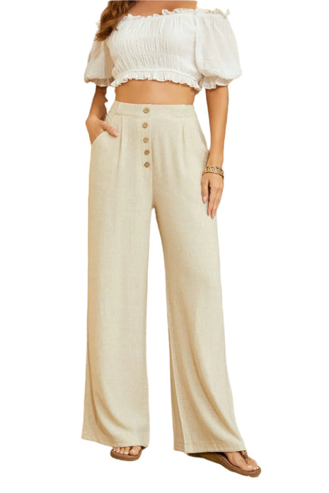 Cotton And Linen Casual Straight Pants