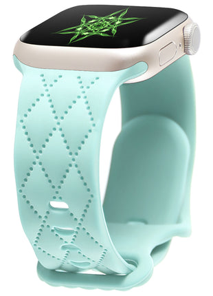 For Watch S9 Texture Silicone Butterfly Buckle Strap Compatible with Apple