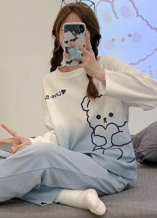 Long Sleeve Autumn Ins Two-piece Pyjamas Set