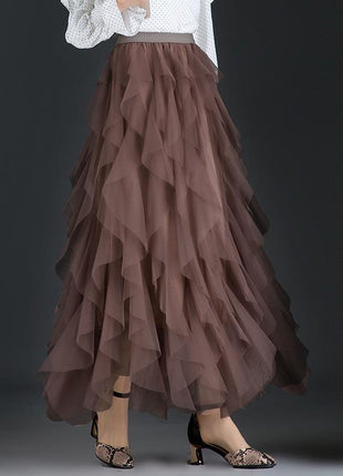 Korean Cake Mesh Pleated Skirt