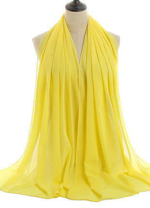 70x180 cm Monochrome Pearl Chiffon Hijab Scarf