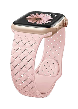 Woven Pattern Silicone Strap Applicable with Apple Smart Watch