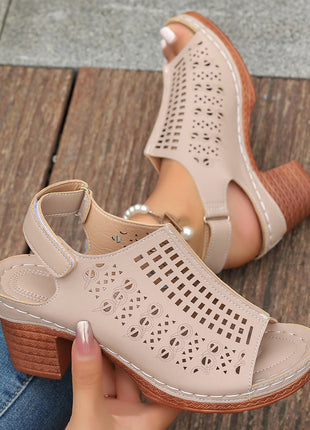 Open Toe Hollow Peep Toe Heels