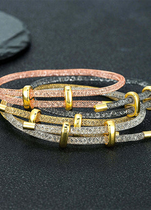 Rhinestone Net Star Bracelet