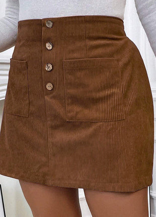 A- Line Skirt With Pockets Corduroy