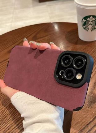 iPhone 13/14/15/16 Korean Style Suede Drop-resistant All Models