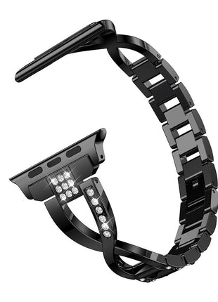 X-shaped Chain Metal Diamond Watch Band Applicable to Apple