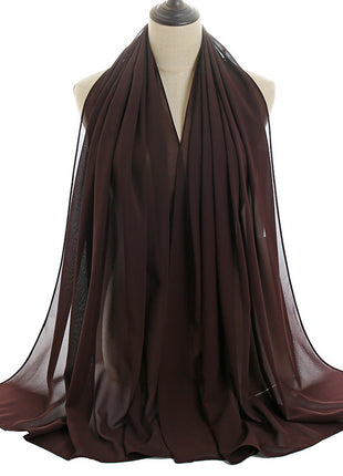 70x180 cm Monochrome Pearl Chiffon Hijab Scarf