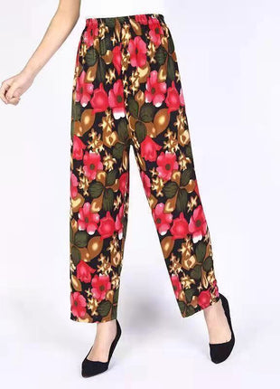 Loose Casual Ice Silk Stretch Nine-quarter Pants