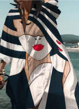 Casual Loose Lapels Mid-length Dress