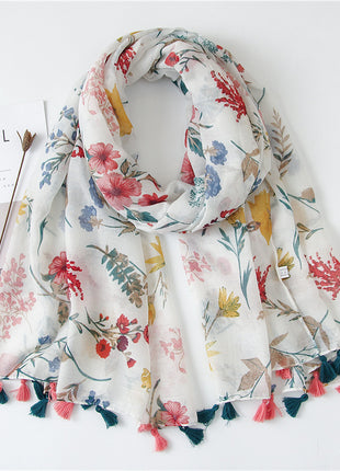 Japanese Style Artistic Cotton and Linen Scarf Bohemian Cashew