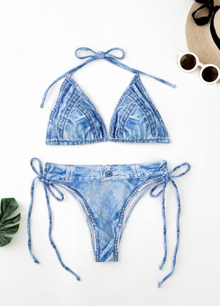 Denim Two-piece Suit Bikini