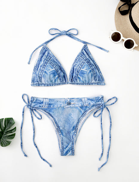 Denim Two-piece Suit Bikini