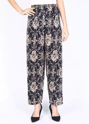 Loose Casual Ice Silk Stretch Nine-quarter Pants