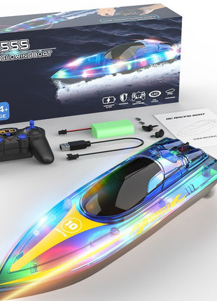 Luminous Remote-control High-speed Speedboat LED Glare Remote Children Ship Model