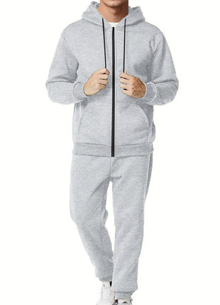 Casual Hooded Zip Cardigan Set