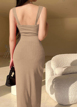 Knitted Sling Slim-fit Dress