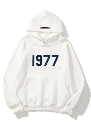 Fashion High Street Loose Fleece-lined 1977 Hoodies