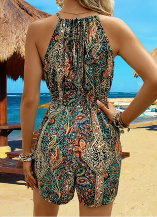 Vibrant Halter Romper Jumpsuit