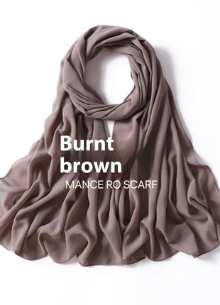 Pure Color Pearl Chiffon Scarf Headcloth Veil Chiffon Scarf