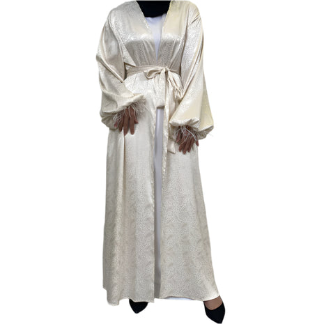Satin Feather Abaya