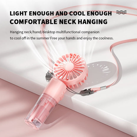 Portable Handheld Spray Fan 4-Speed Water Spray Mist Fan Summer Cooling Artifact USB Charging Summer Outdoor Mini Fan