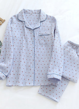 Cotton Loose Cardigan Pyjamas Set