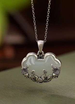 Cooperized Silver Distressed Matte Pendant Necklace