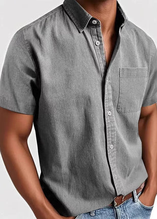 Single-breasted Shirt Men's Short Sleeve