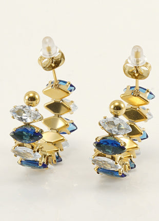 Stainless Steel Zircon Rhinestone Earrings