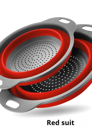 Folding Kitchen Multi-Functional Drain Basket Set of 2