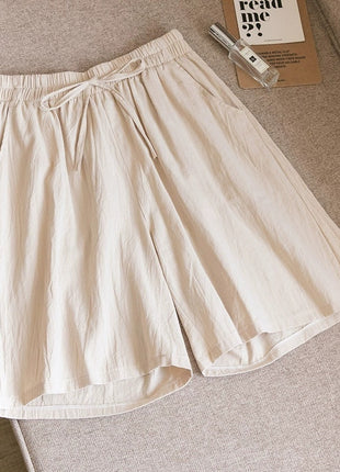 Cotton and Linen Loose Shorts