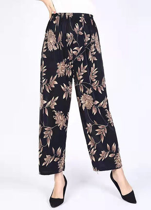 Loose Casual Ice Silk Stretch Nine-quarter Pants