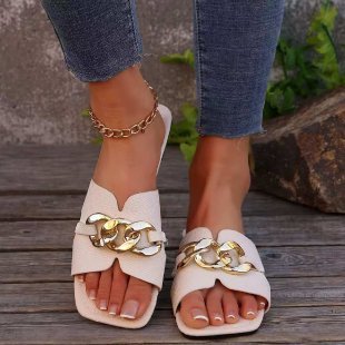 Casual Chain Square Toe Flats