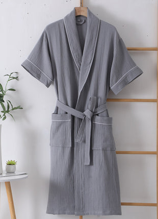 Pure Cotton Double-Layer Short Sleeve Nightgown