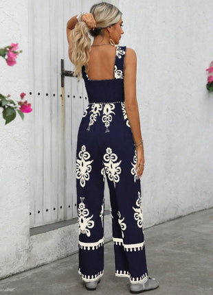 Vacation Casual Sleeveless Wide Leg Jumpsuit
