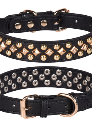 Rivet Leather Dog Collar