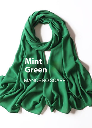 Pure Color Pearl Chiffon Scarf Headcloth Veil Chiffon Scarf