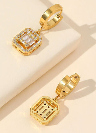 Buckle Design Sugar Cube Titanium Earrings