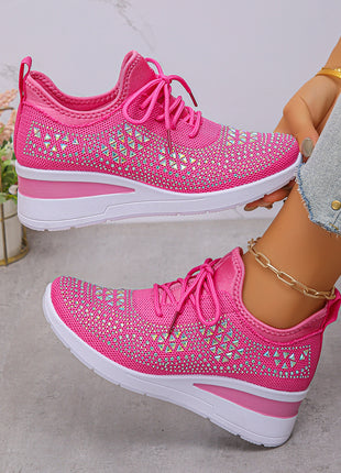 Rhinestone Lace Up Commuter Shoes