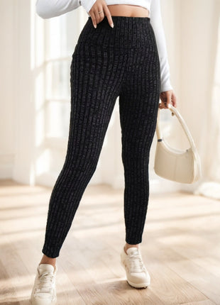 Spring And Autumn Women'S Solid Color Pit Strip Casual Tights