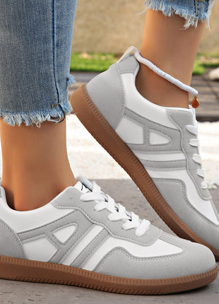 Retro Color Matching Lace-up Lightweight Jogging Women's Shoes
