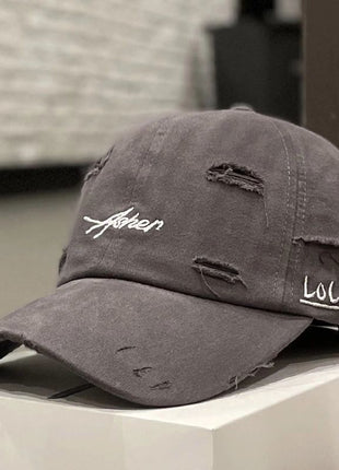 Korean Ins Retro Tattered Soft Jeans Peaked Cap