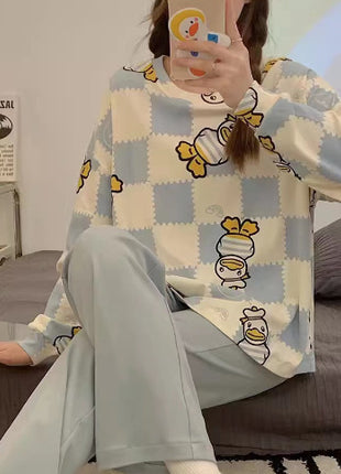 Long Sleeve Autumn Ins Two-piece Pyjamas Set