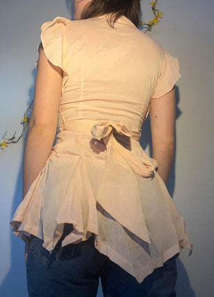 French Style Gentle Temperament Low V-neck Slim Top