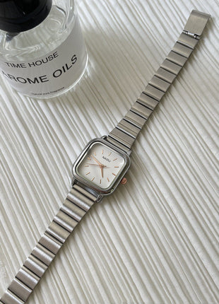 Silver Bamboo Strap Watch