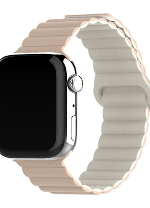 Two-color Silicone Magnetic Back Ring Buckle Band Applicable with Apple watch