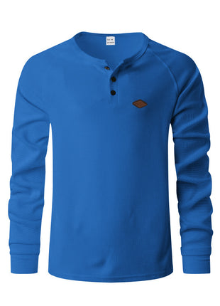 Waffle Buckle Quick-drying Raglan Henry Long Sleeve